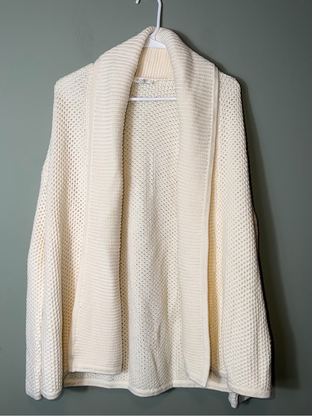 Haven Well Within Women’s Open-Front Cream Knit Cardigan Medium